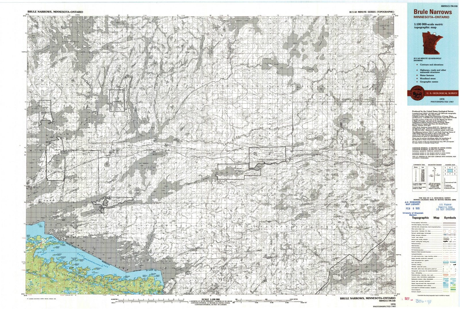 1978 Brule Narrows, MN - Minnesota - USGS Topographic Map