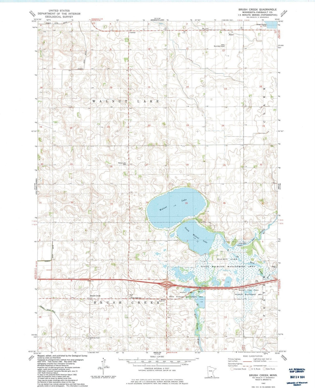 1982 Brush Creek, MN - Minnesota - USGS Topographic Map