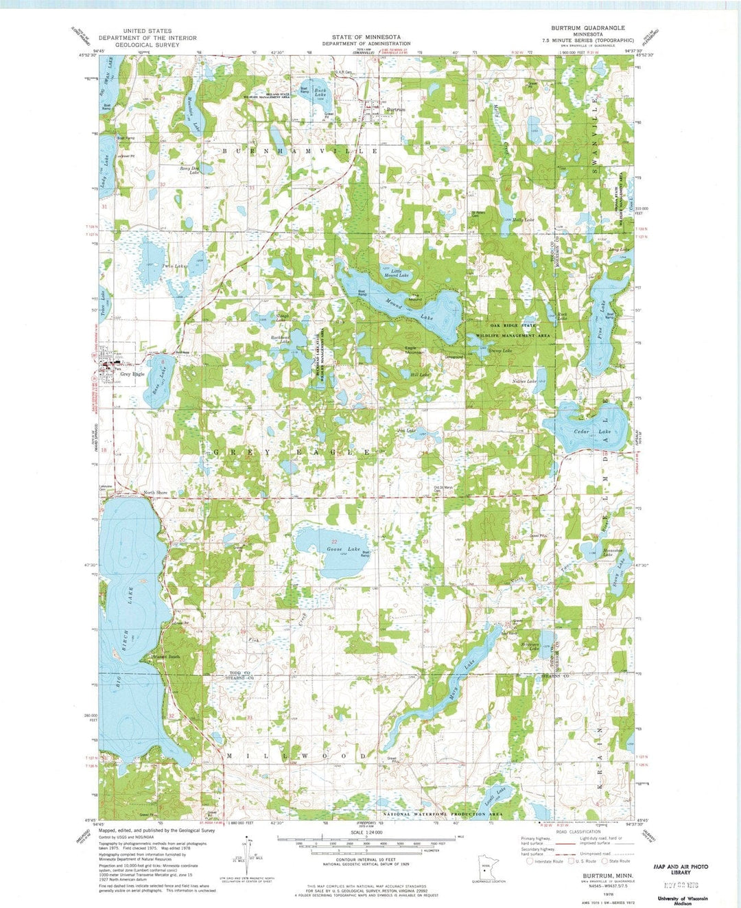 1978 Burtrum, MN - Minnesota - USGS Topographic Map