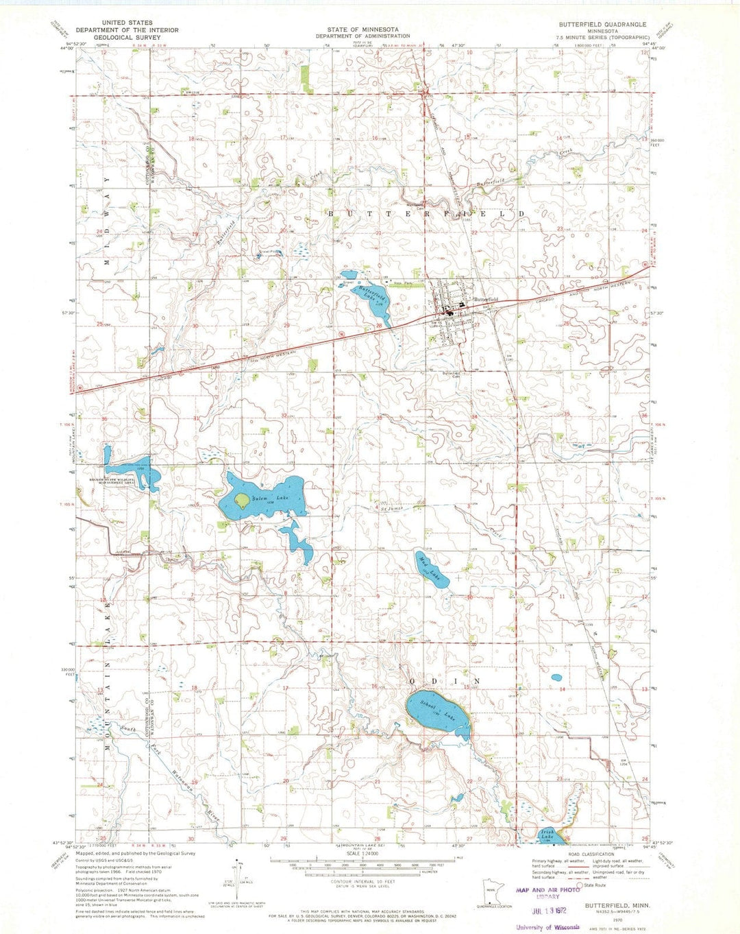 1970 Butterfield, MN - Minnesota - USGS Topographic Map