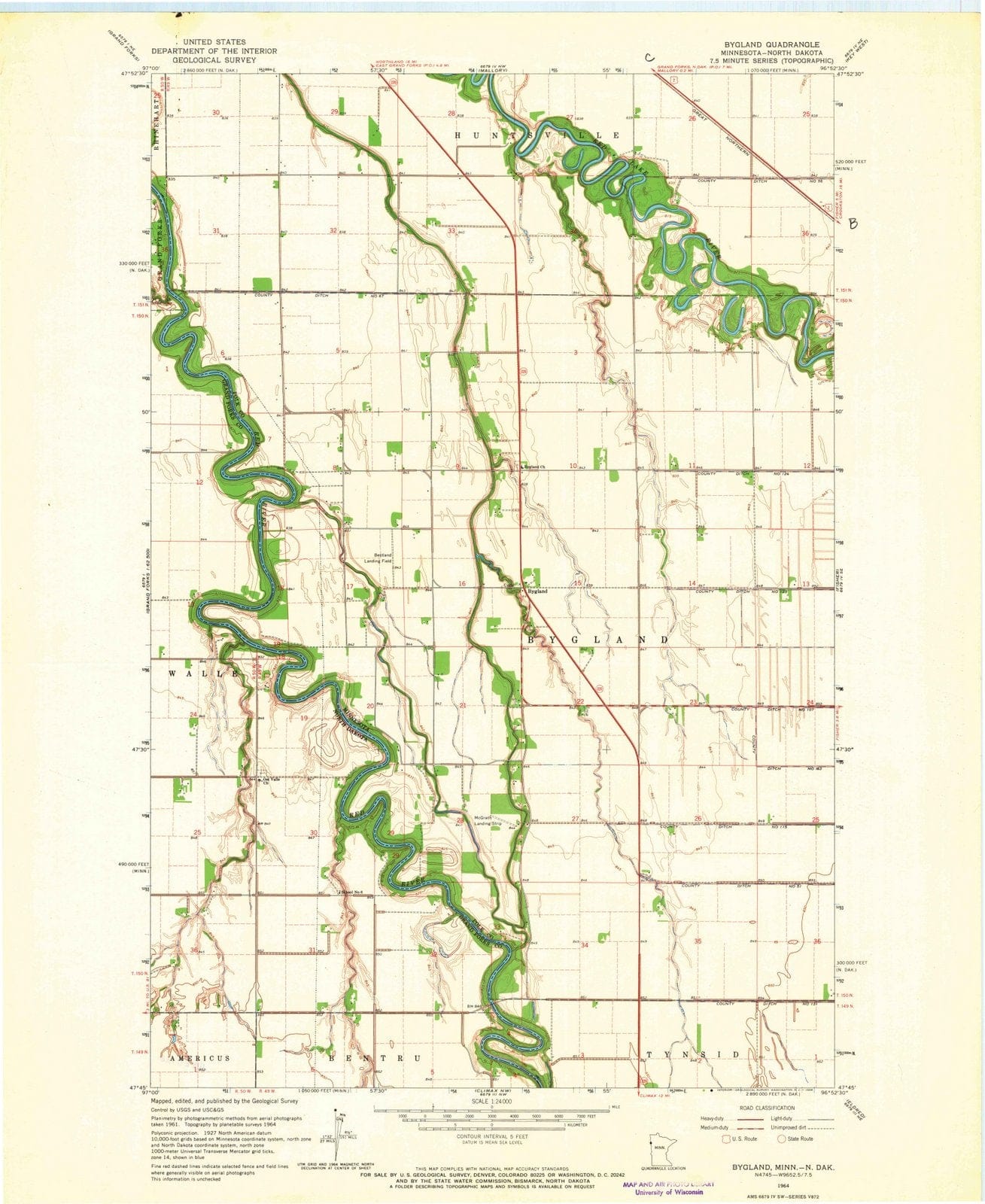 1964 Bygland, MN - Minnesota - USGS Topographic Map