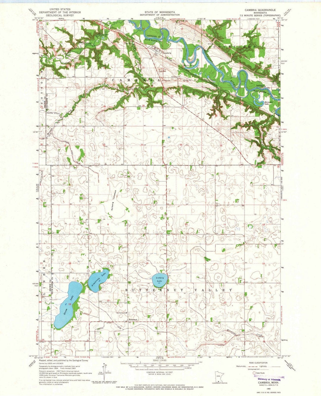 1965 Cambria, MN - Minnesota - USGS Topographic Map