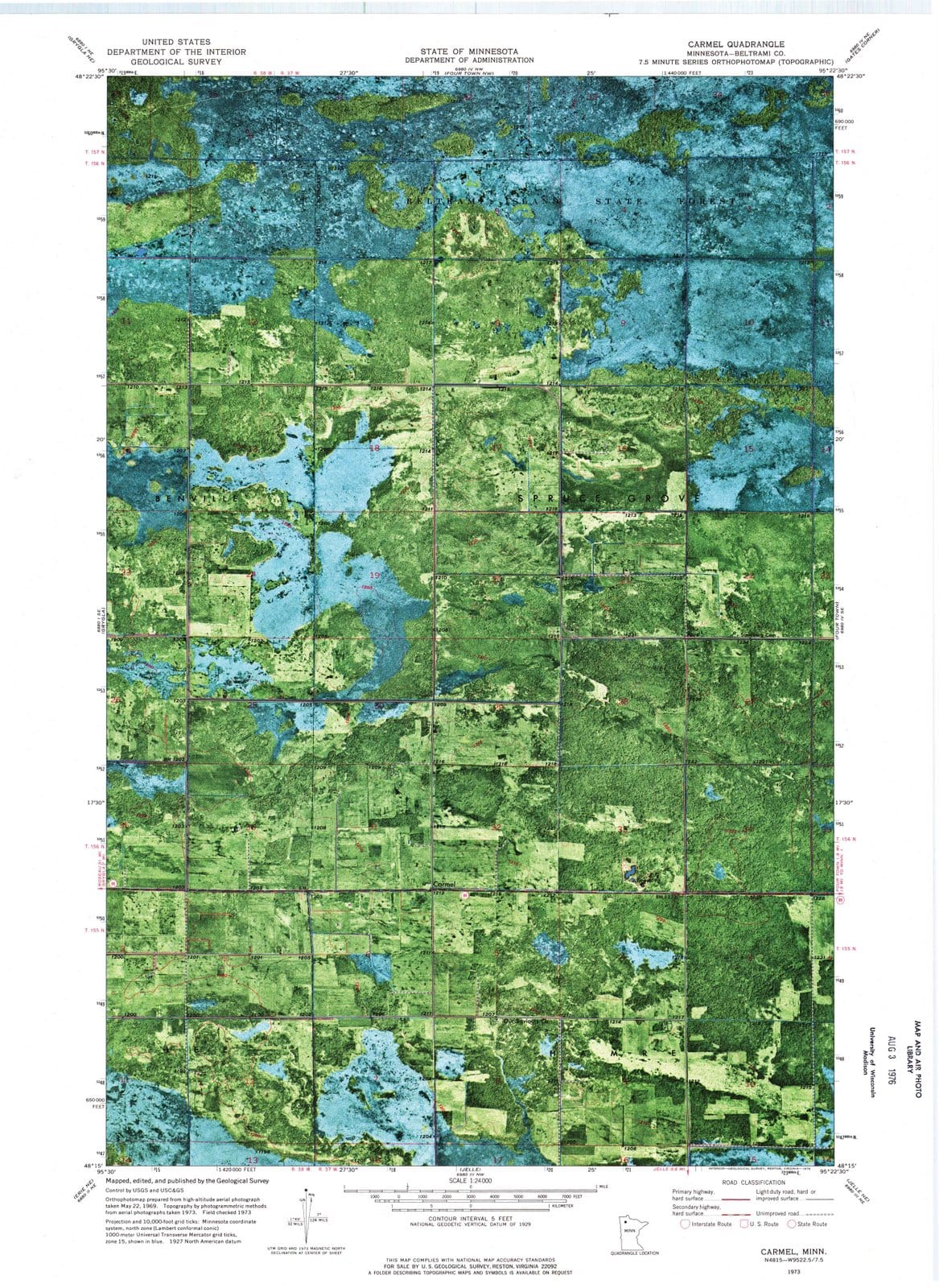 1973 Carmel, MN - Minnesota - USGS Topographic Map