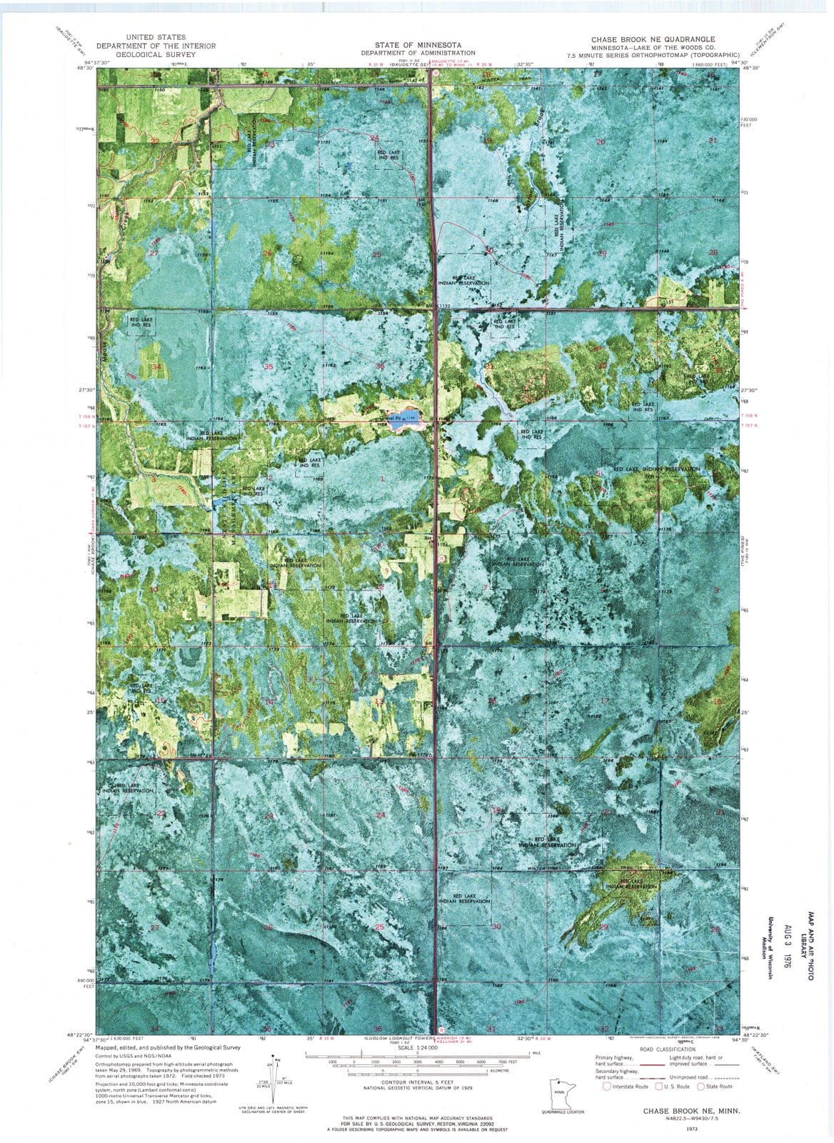 1973 Chase Brook, MN - Minnesota - USGS Topographic Map