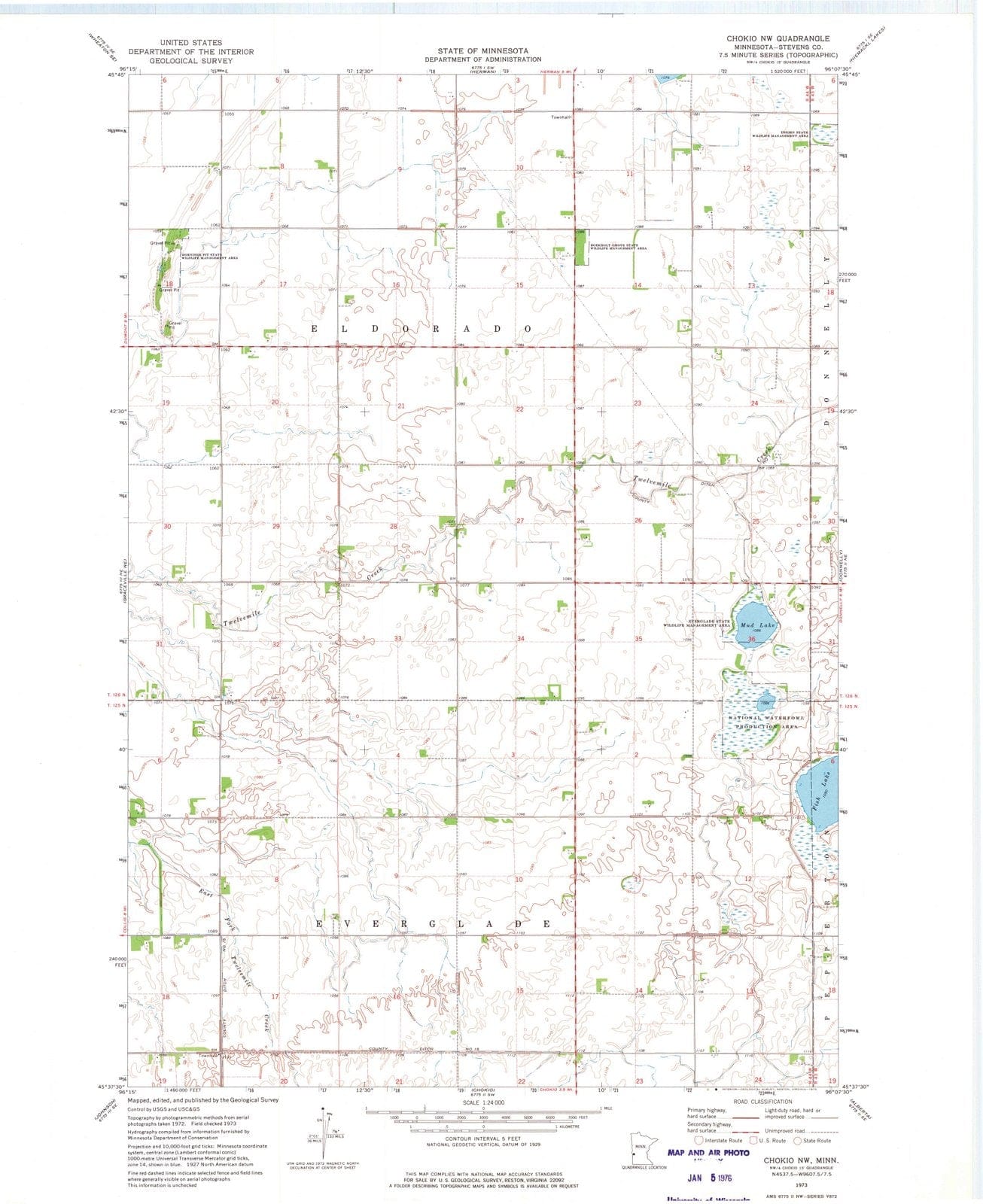 1973 Chokio, MN - Minnesota - USGS Topographic Map