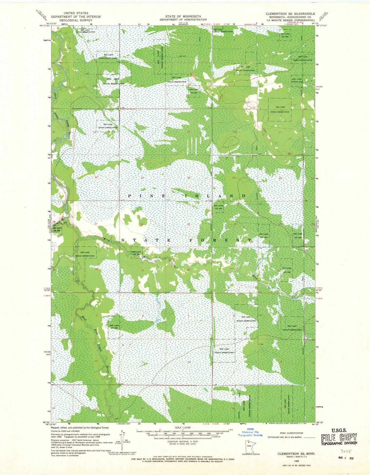 1968 Clementson, MN - Minnesota - USGS Topographic Map