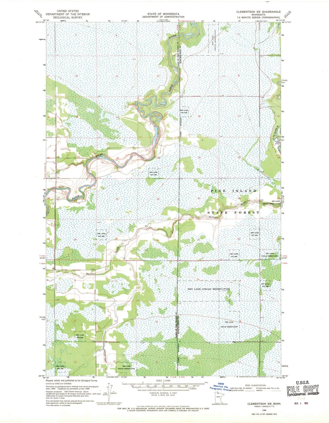 1968 Clementson, MN - Minnesota - USGS Topographic Map v2