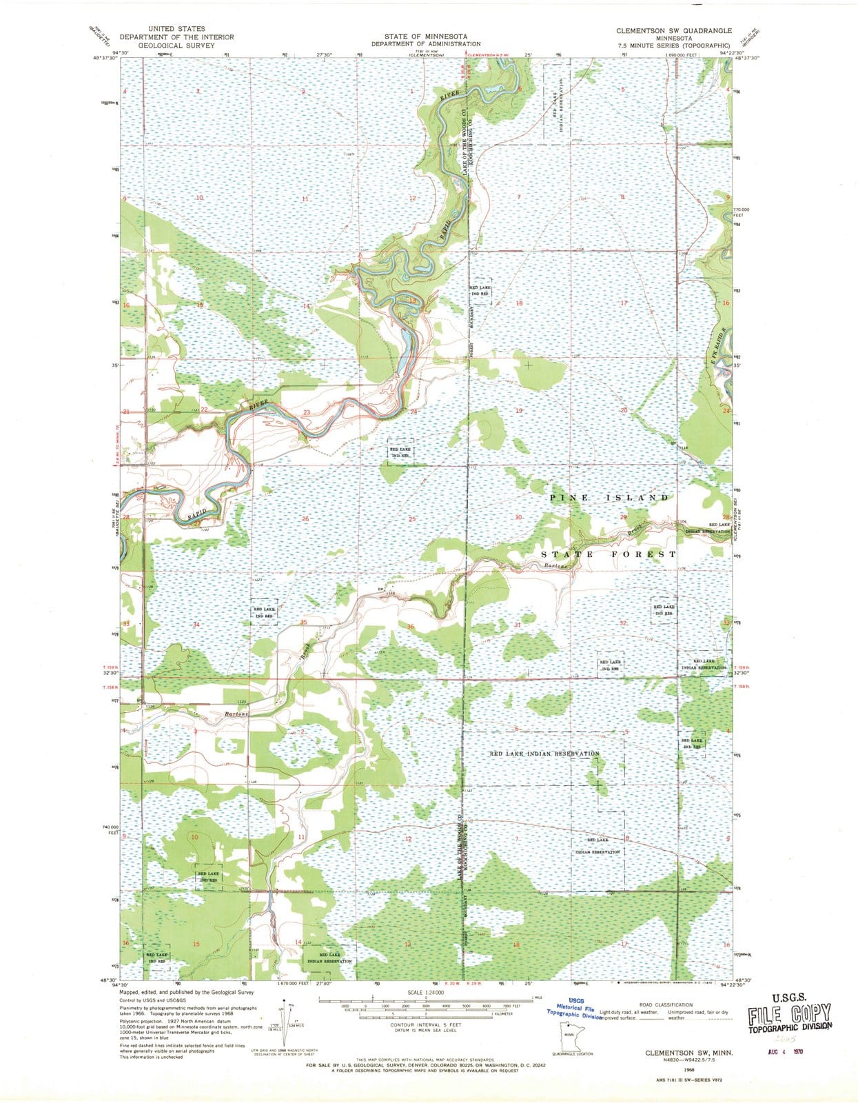 1968 Clementson, MN - Minnesota - USGS Topographic Map v2