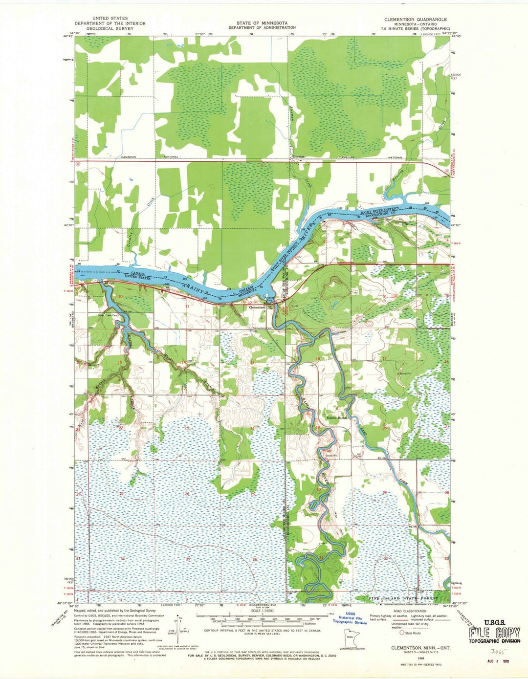 1968 Clementson, MN - Minnesota - USGS Topographic Map v3