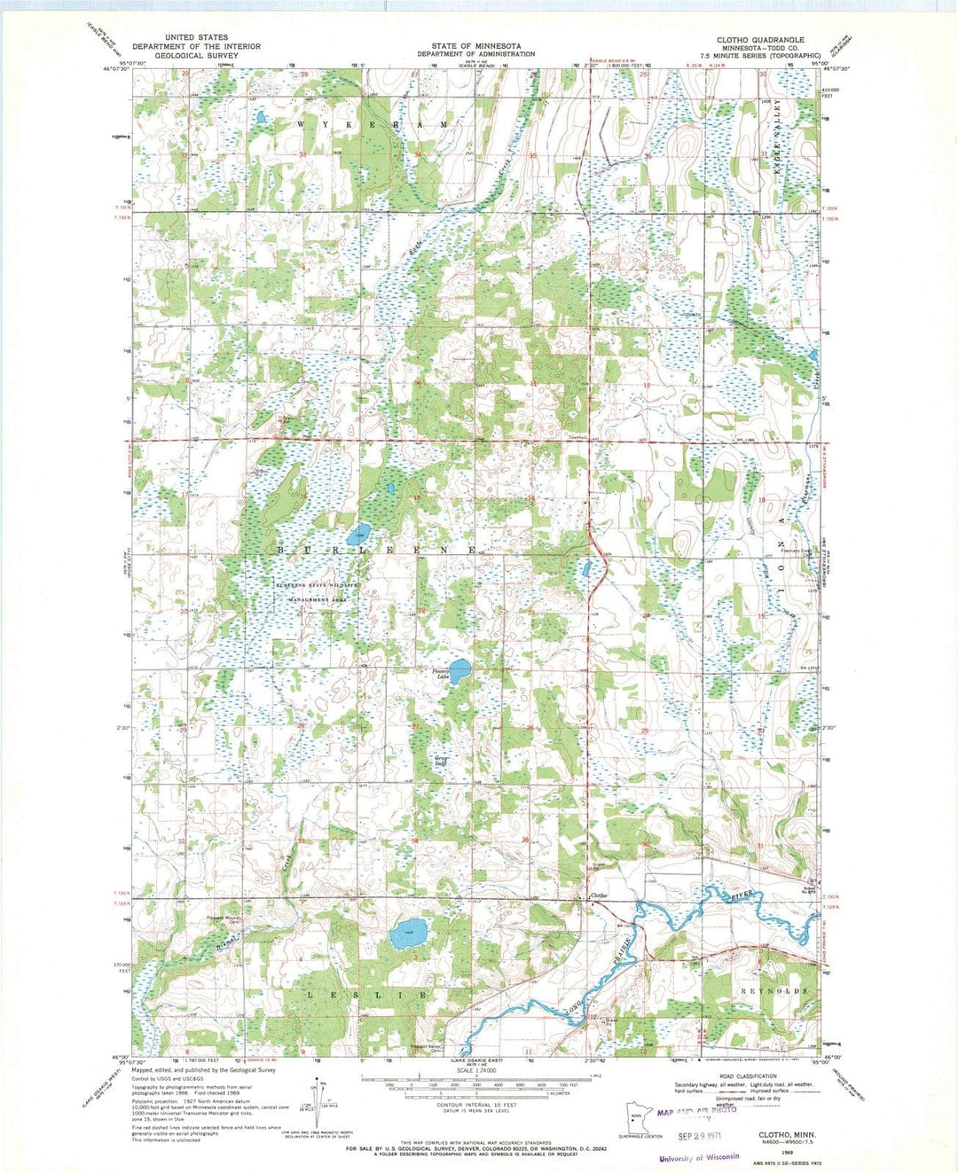 1969 Clotho, MN - Minnesota - USGS Topographic Map