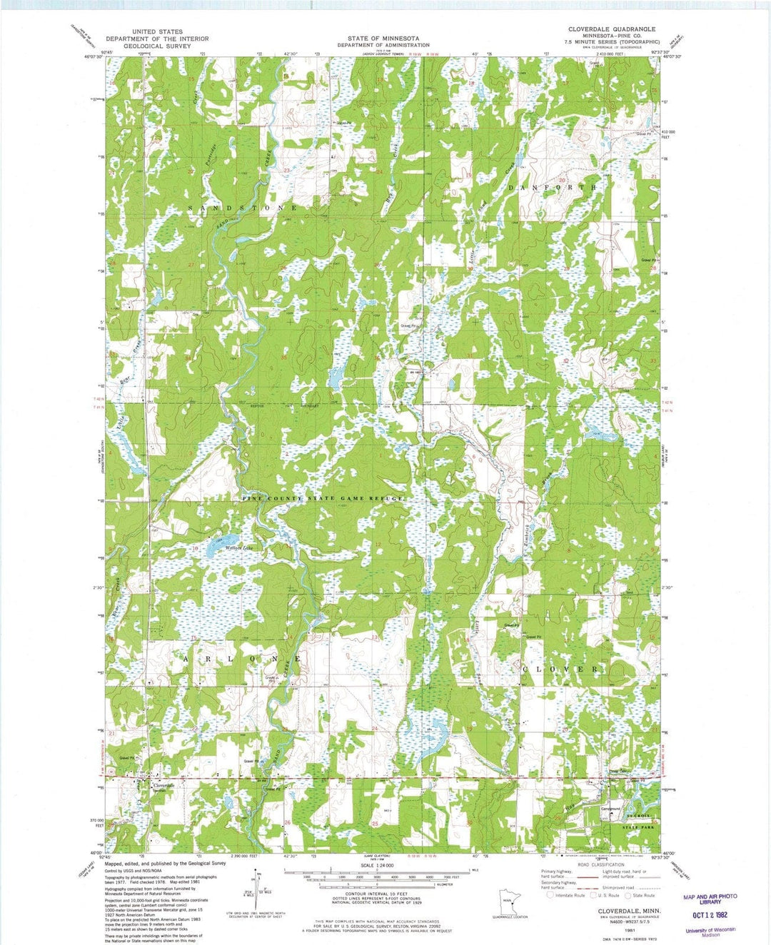 1981 Cloverdale, MN - Minnesota - USGS Topographic Map