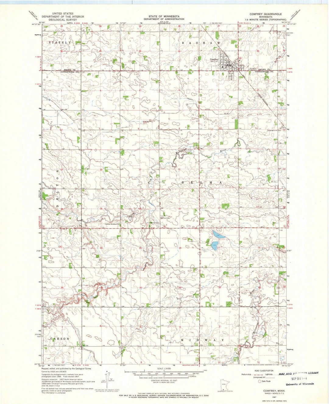 1967 Comfrey, MN - Minnesota - USGS Topographic Map