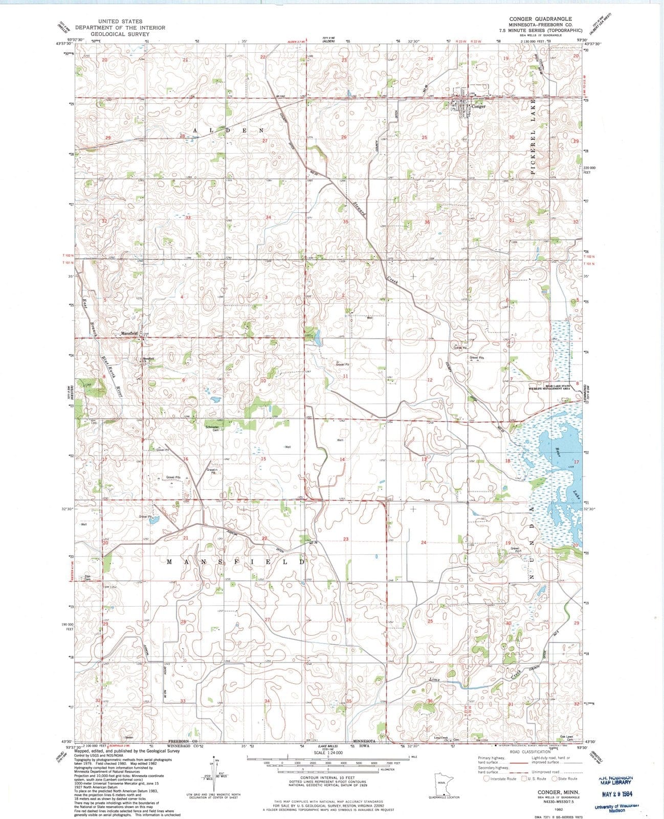 1982 Conger, MN - Minnesota - USGS Topographic Map