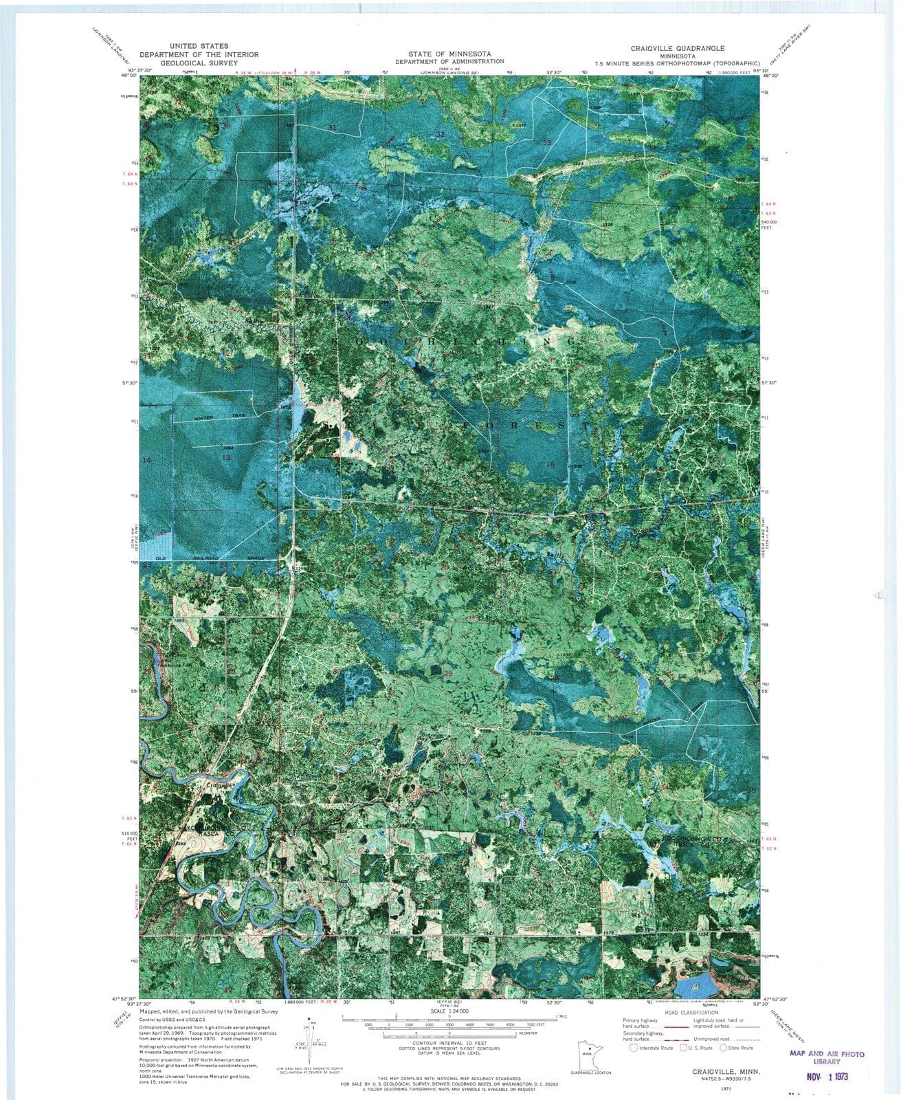 1971 Craigville, MN - Minnesota - USGS Topographic Map