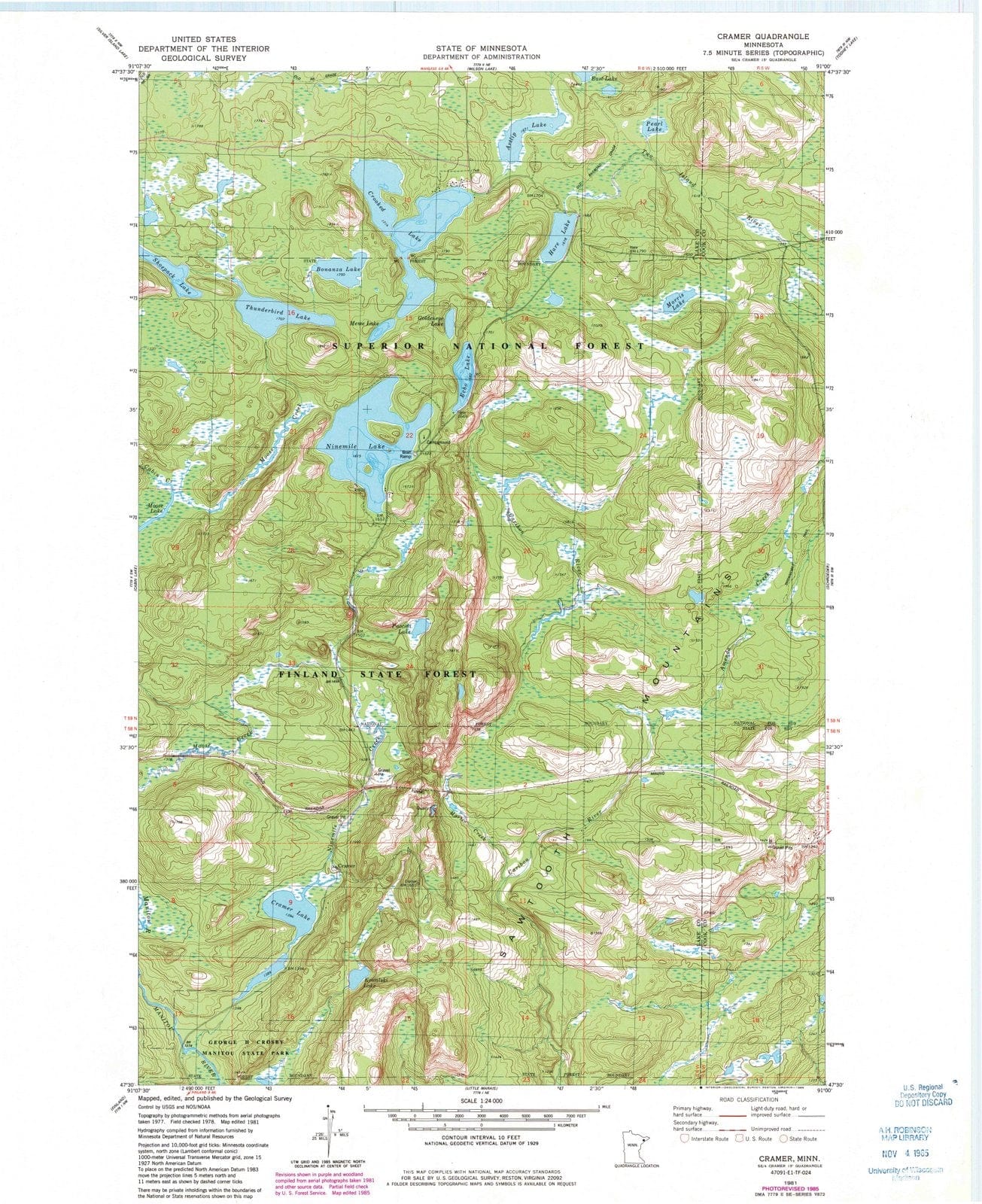 1981 Cramer, MN - Minnesota - USGS Topographic Map