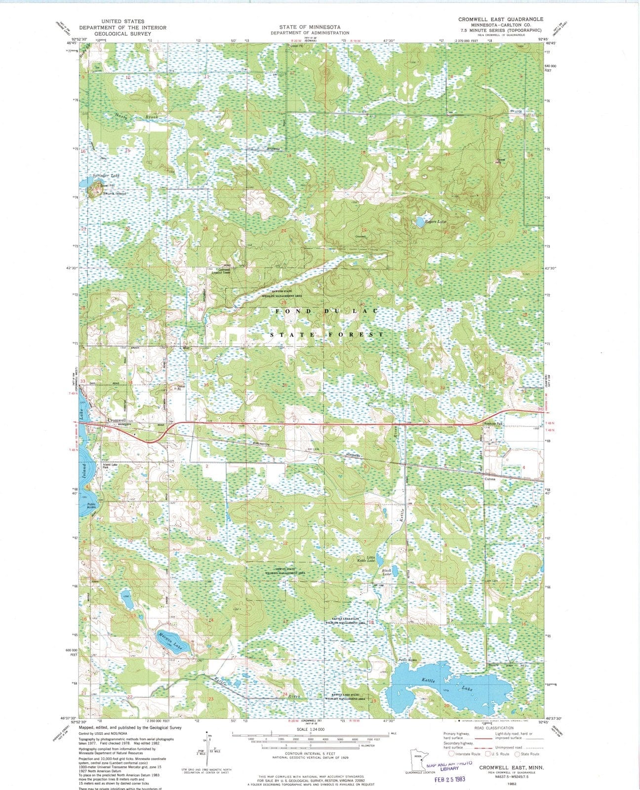 1982 Cromwell East, MN - Minnesota - USGS Topographic Map