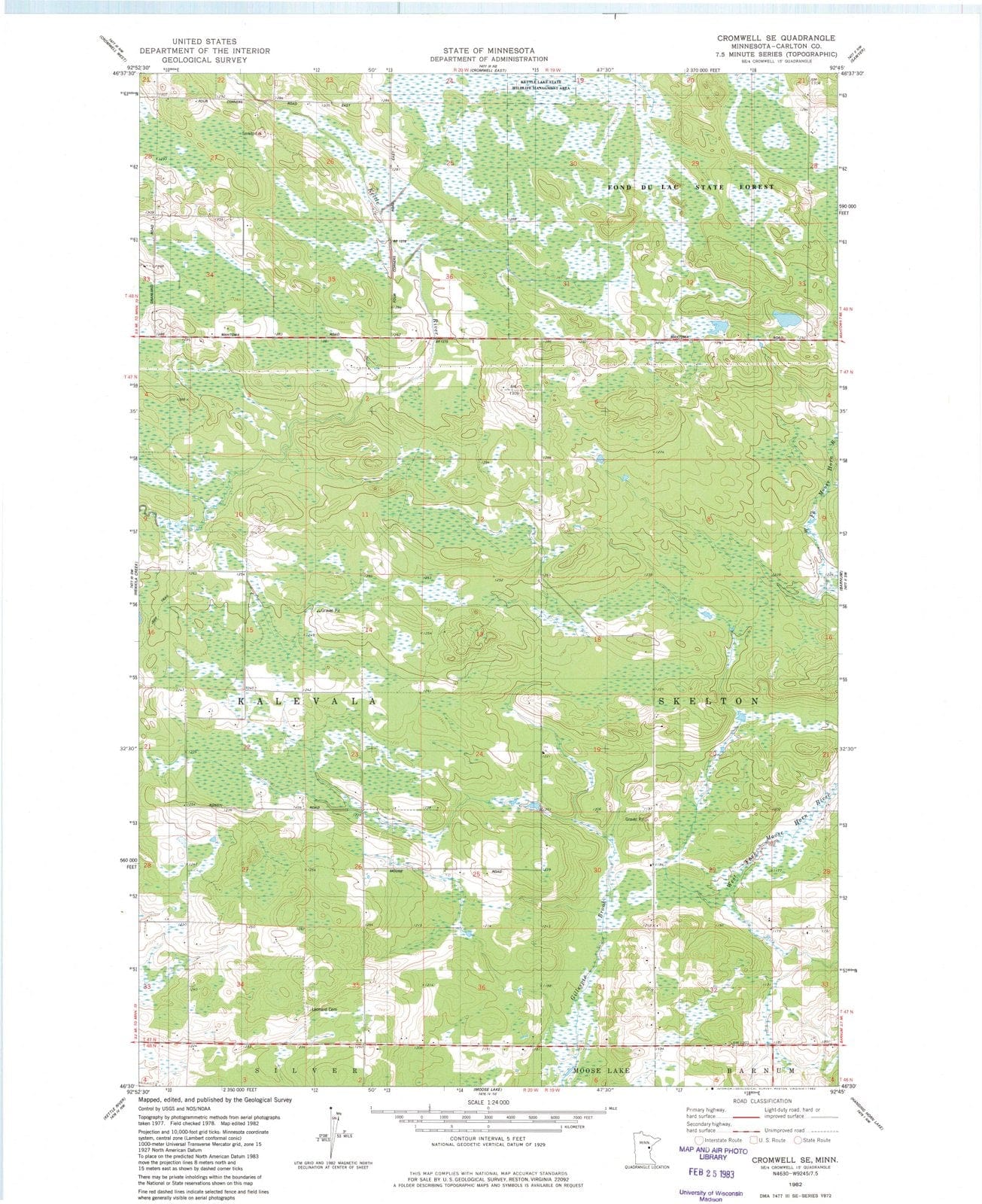 1982 Cromwell, MN - Minnesota - USGS Topographic Map