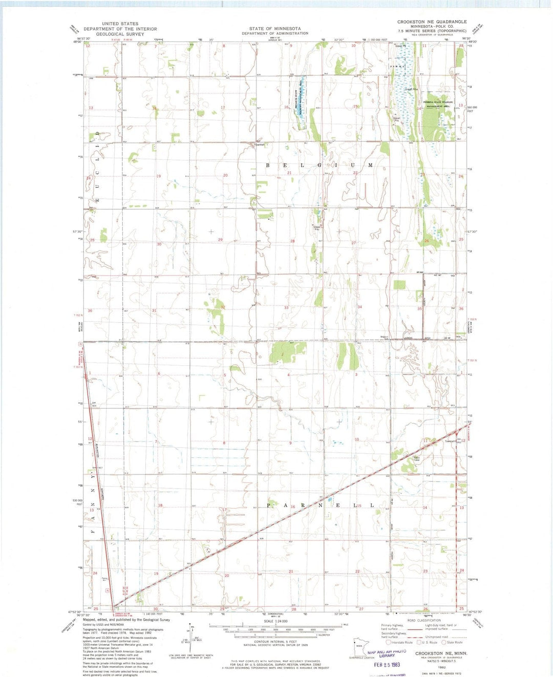 1982 Crookston, MN - Minnesota - USGS Topographic Map