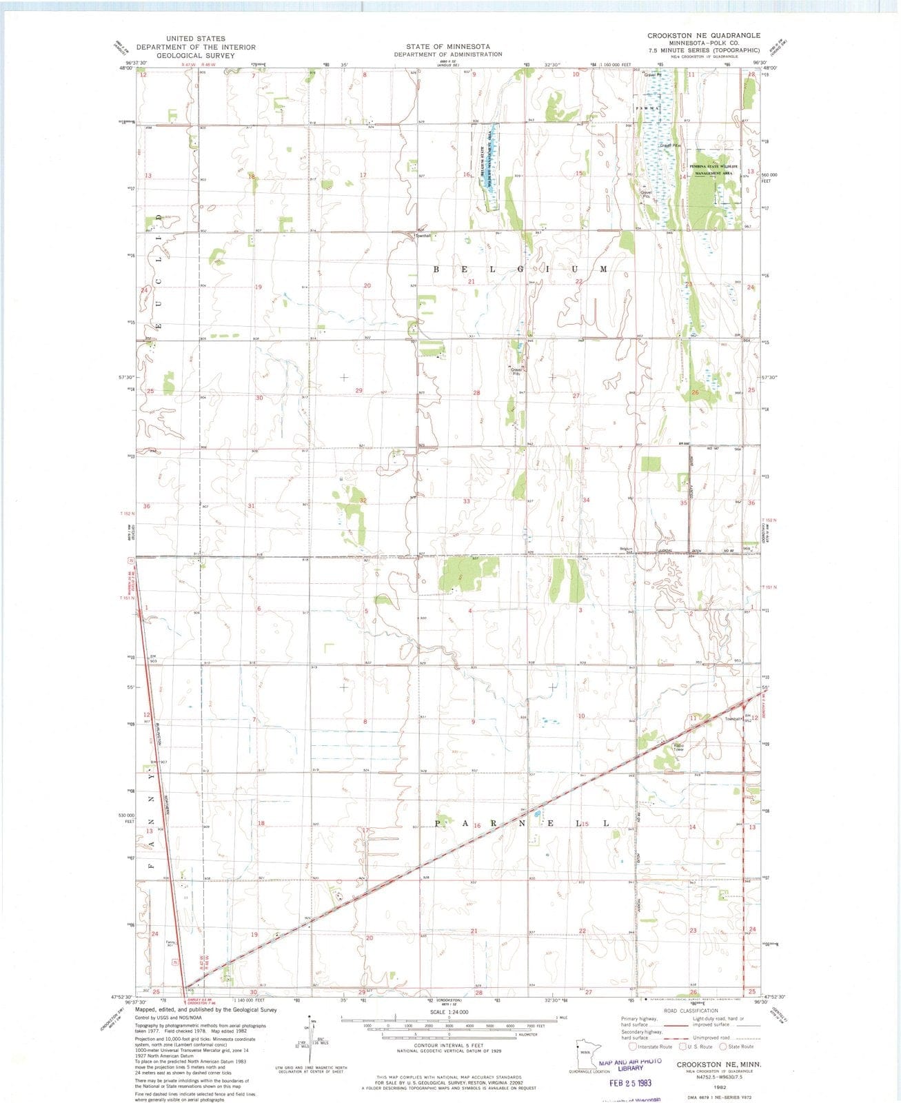 1982 Crookston, MN - Minnesota - USGS Topographic Map