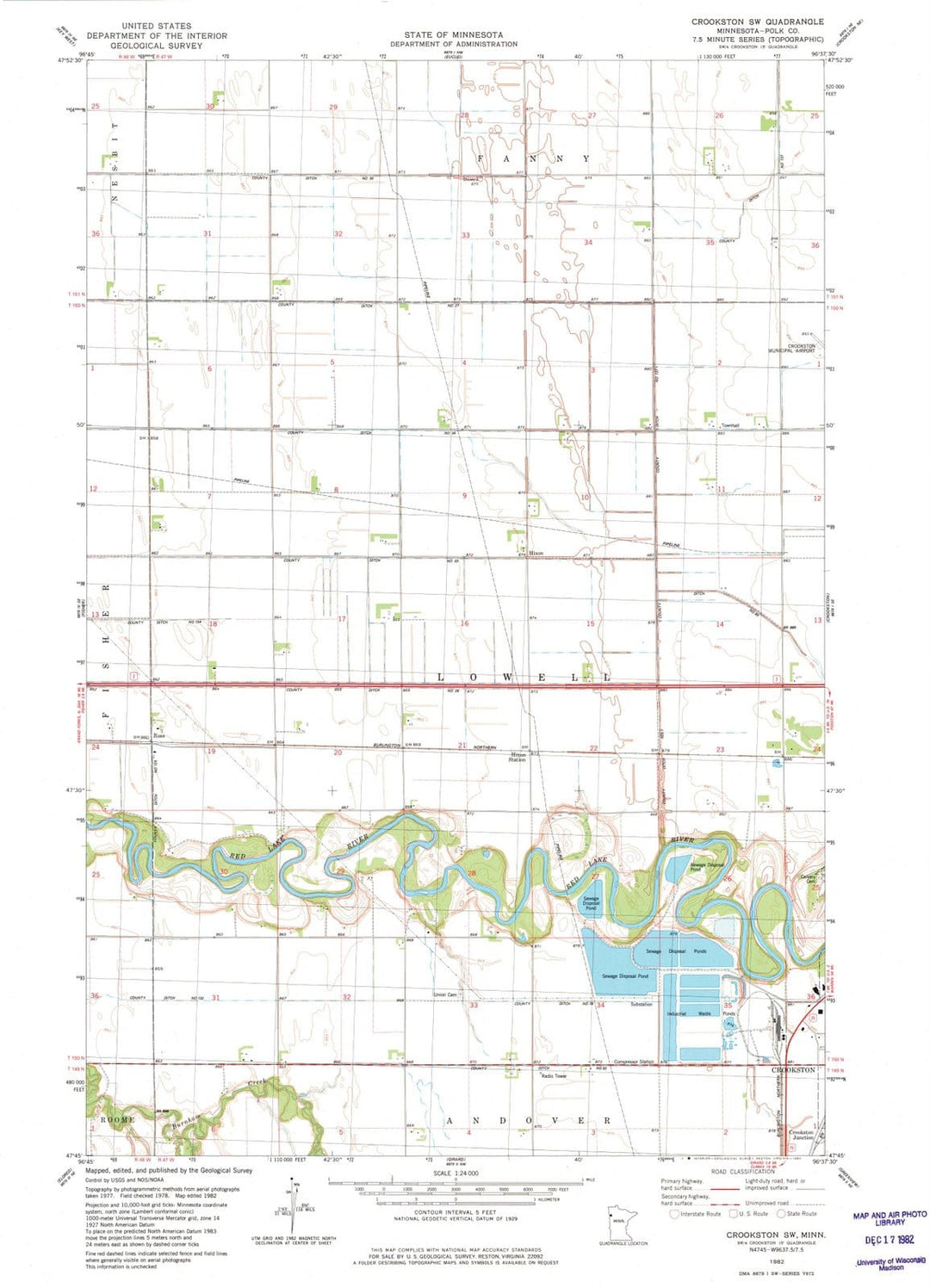 1982 Crookston, MN - Minnesota - USGS Topographic Map v2