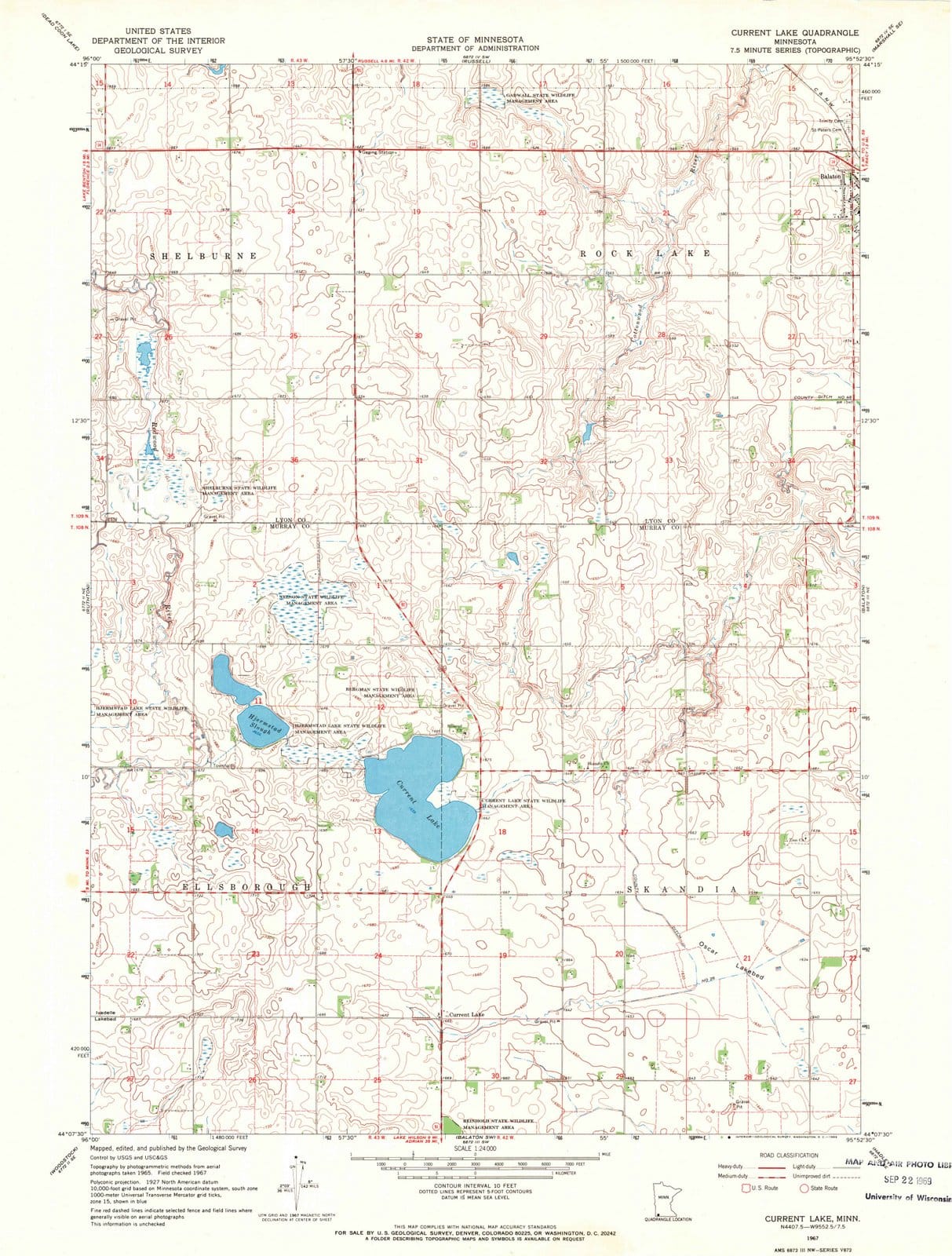 1967 Current Lake, MN - Minnesota - USGS Topographic Map