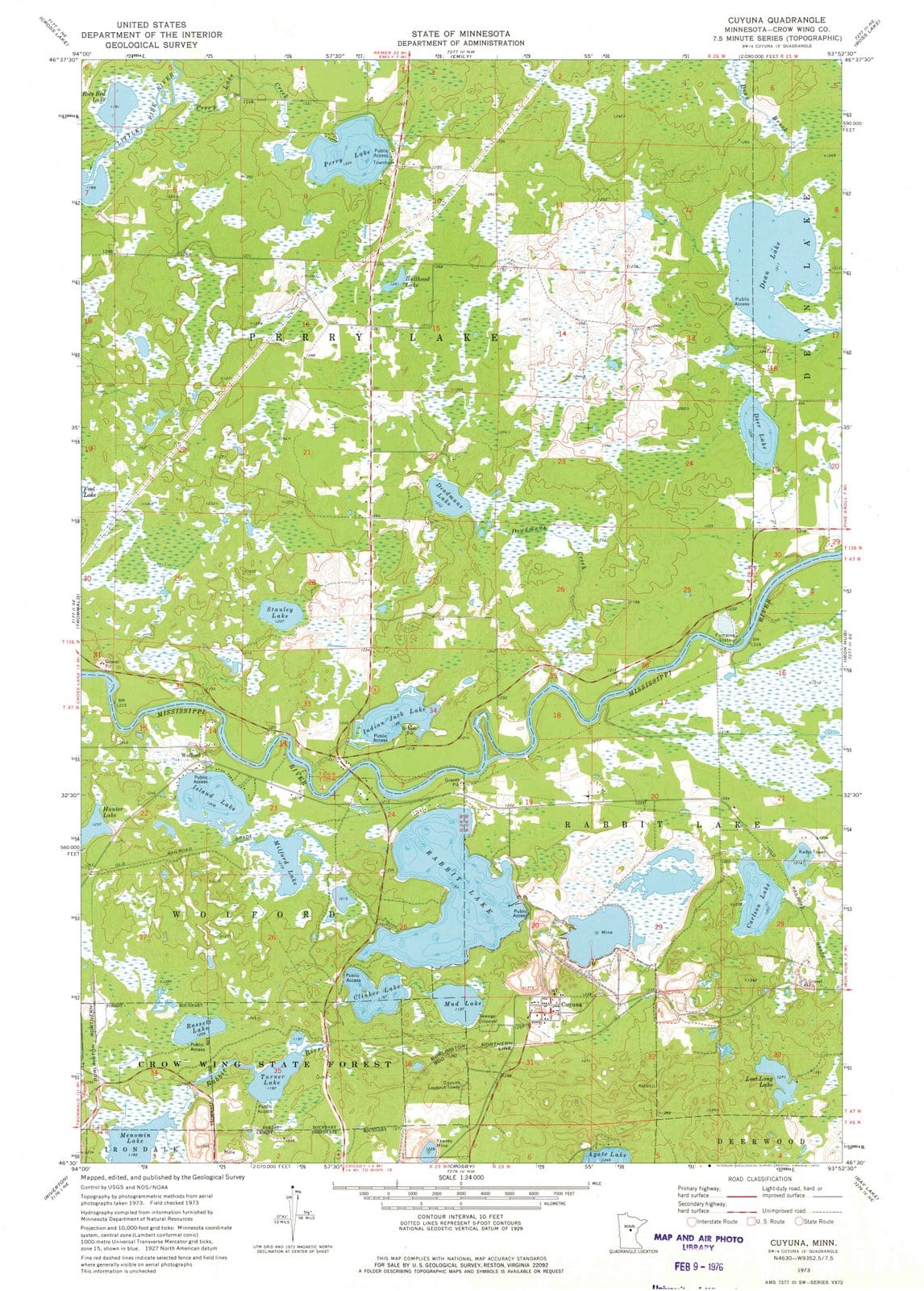 1973 Cuyuna, MN - Minnesota - USGS Topographic Map