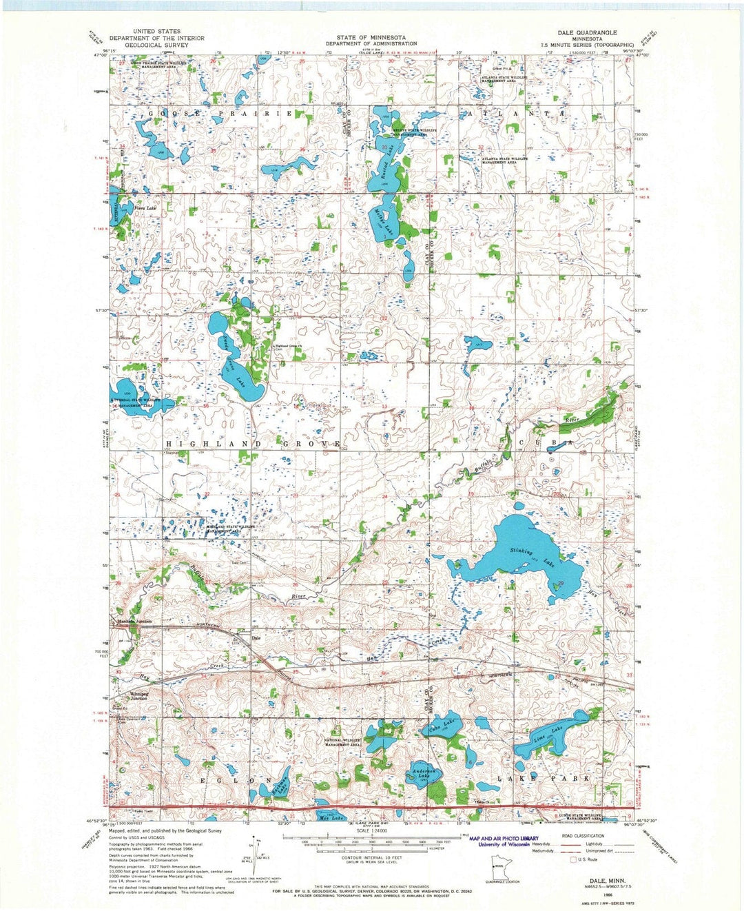 1966 Dale, MN - Minnesota - USGS Topographic Map