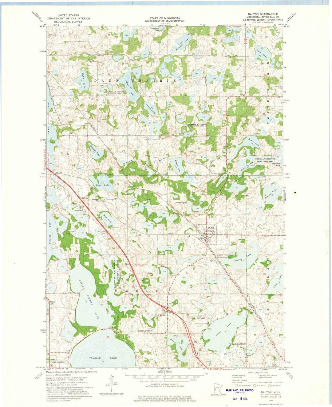 1973 Dalton, MN - Minnesota - USGS Topographic Map