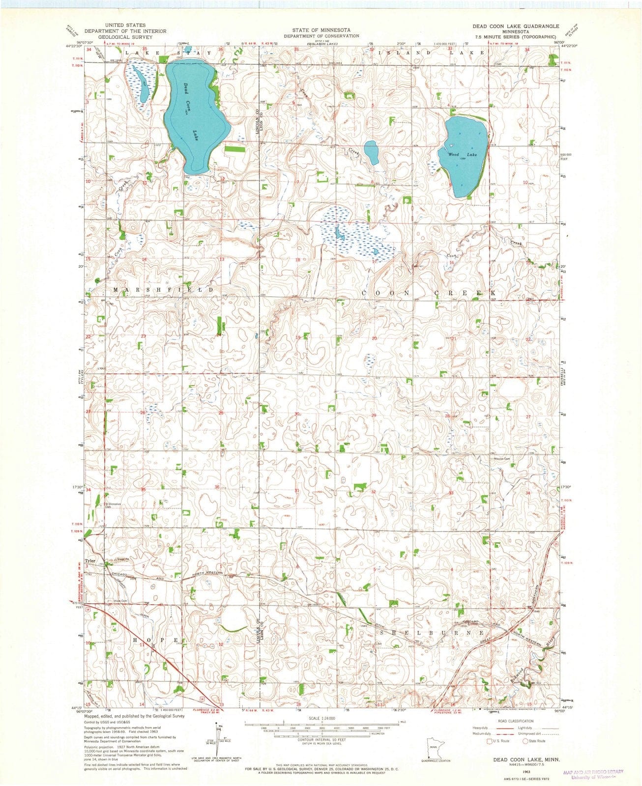 1963 Dead Coon Lake, MN - Minnesota - USGS Topographic Map