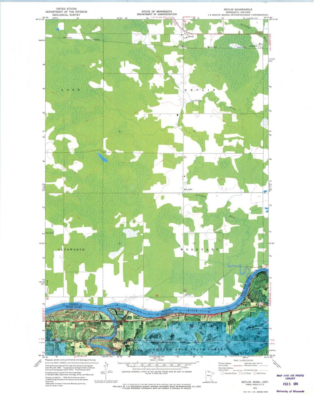 1970 Devlin, MN - Minnesota - USGS Topographic Map