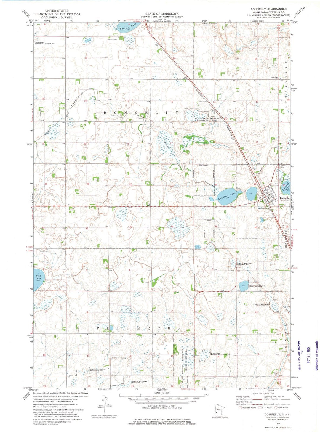 1973 Donnelly, MN - Minnesota - USGS Topographic Map