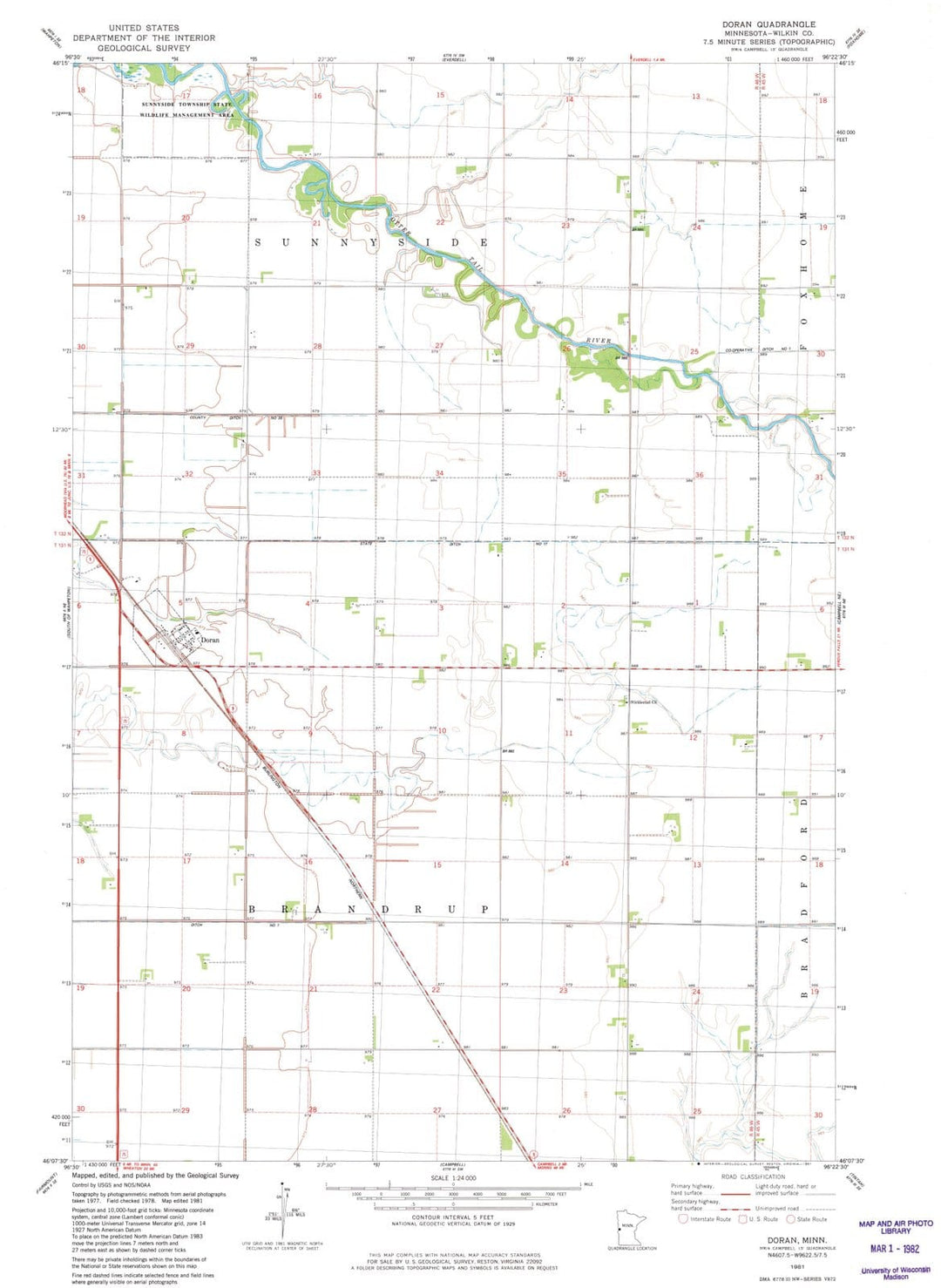 1981 Doran, MN - Minnesota - USGS Topographic Map