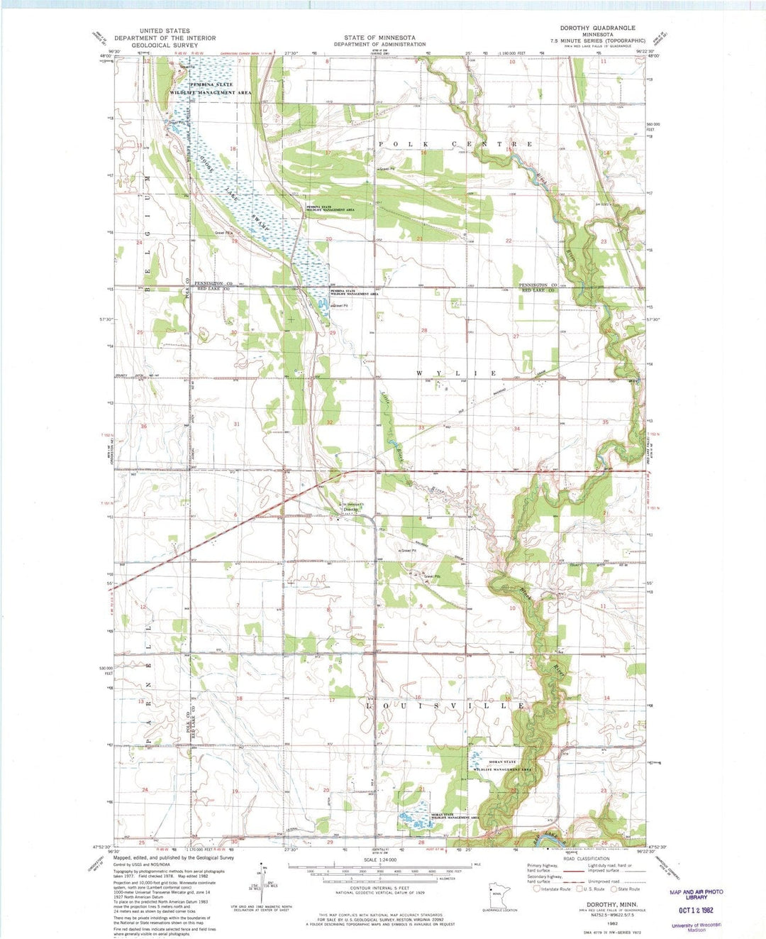 1982 Dorothy, MN - Minnesota - USGS Topographic Map