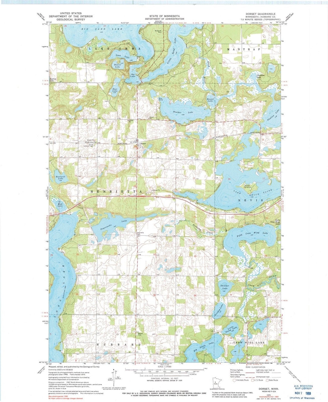 1970 Dorset, MN - Minnesota - USGS Topographic Map