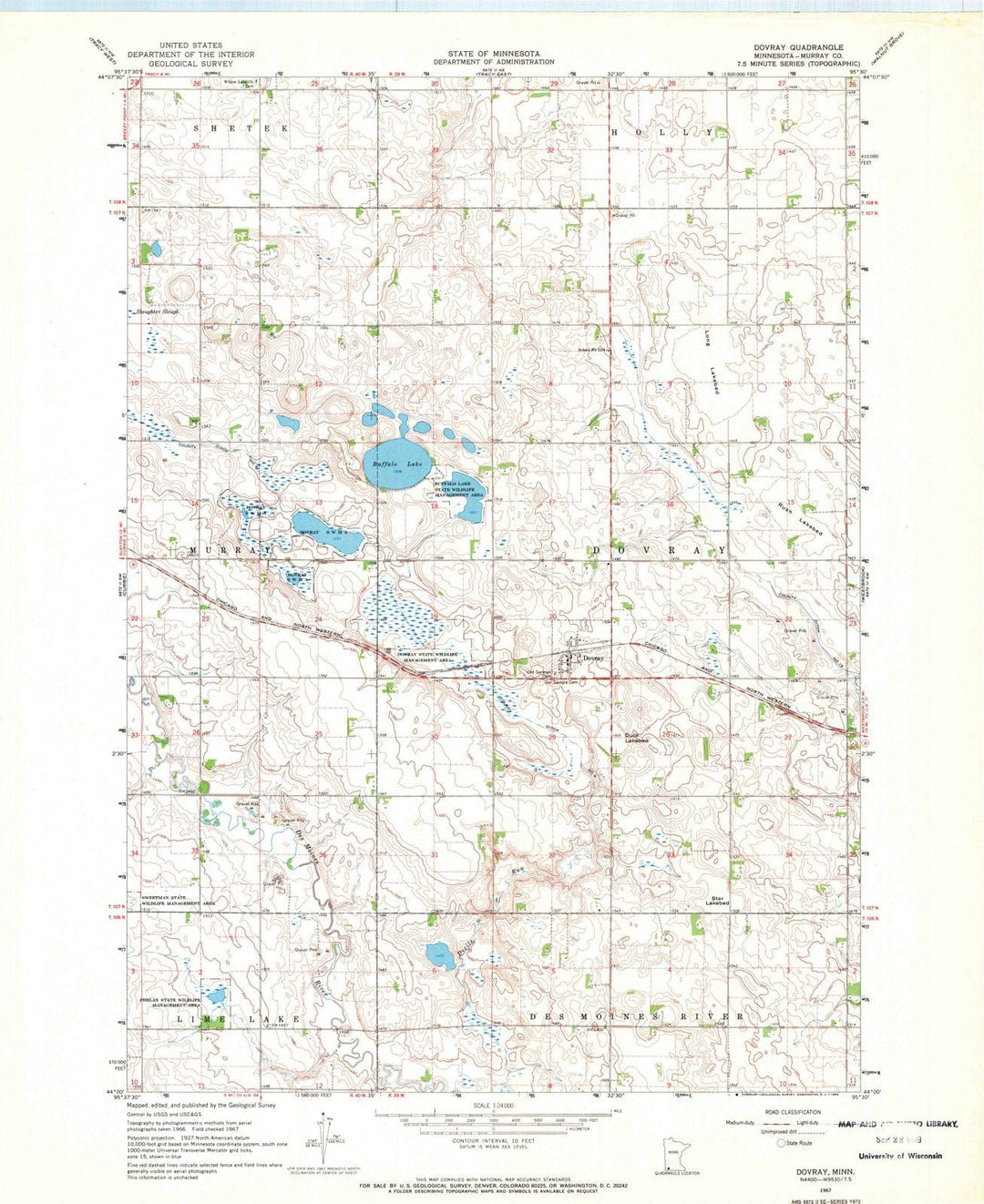 1967 Dovray, MN - Minnesota - USGS Topographic Map