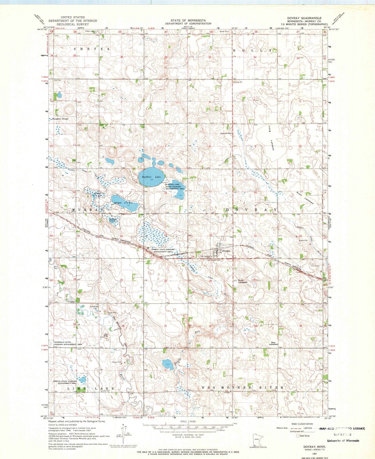 1967 Dovray, MN - Minnesota - USGS Topographic Map