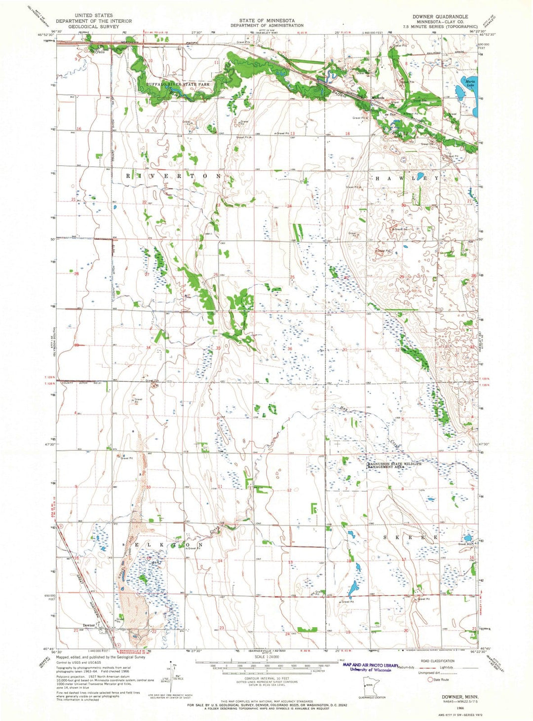 1966 Downer, MN - Minnesota - USGS Topographic Map