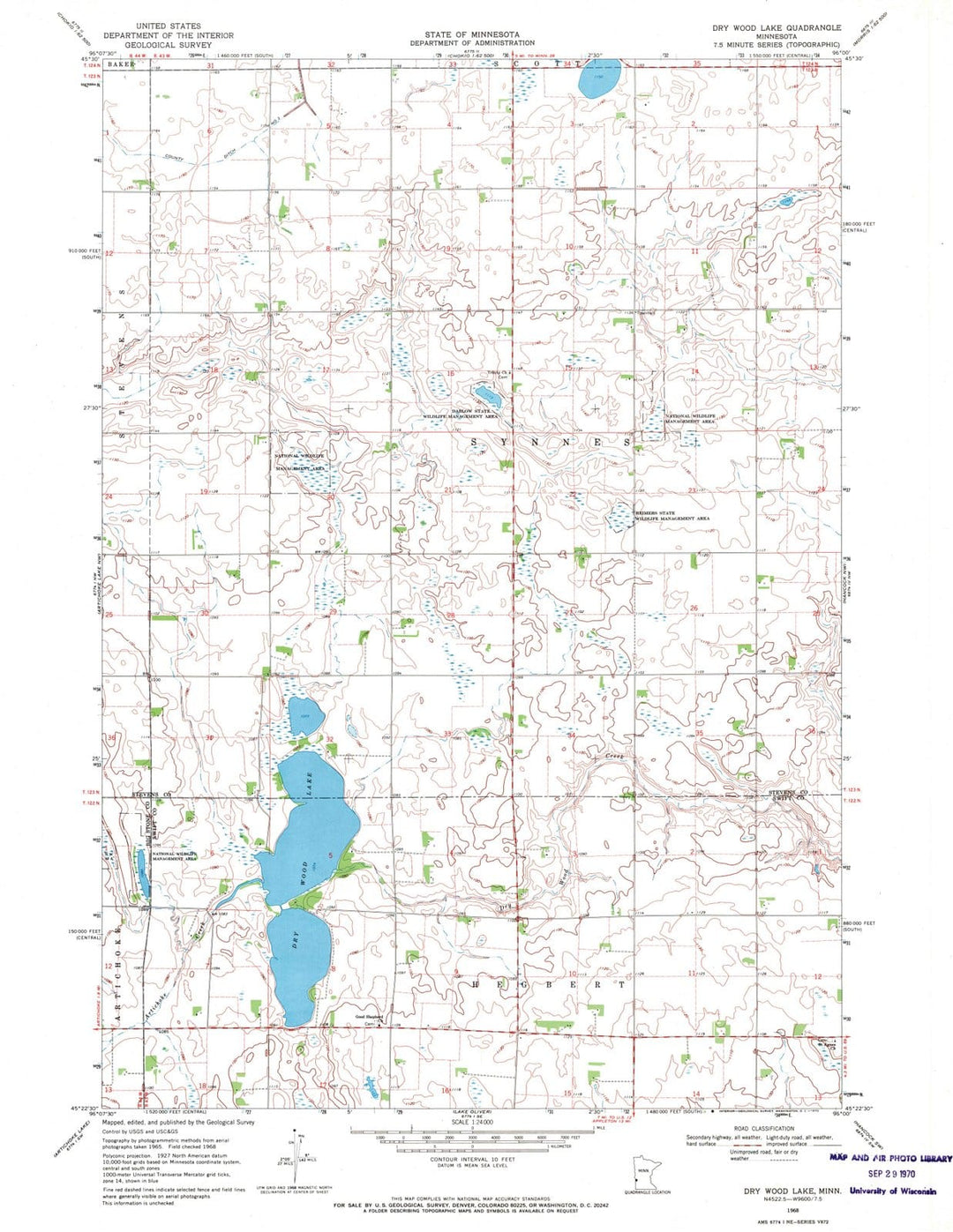 1968 Dry Wood Lake, MN - Minnesota - USGS Topographic Map