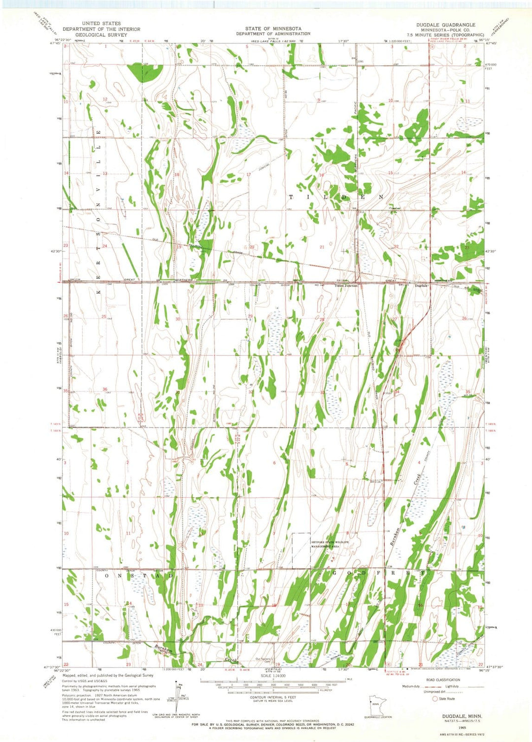 1965 Dugdale, MN - Minnesota - USGS Topographic Map