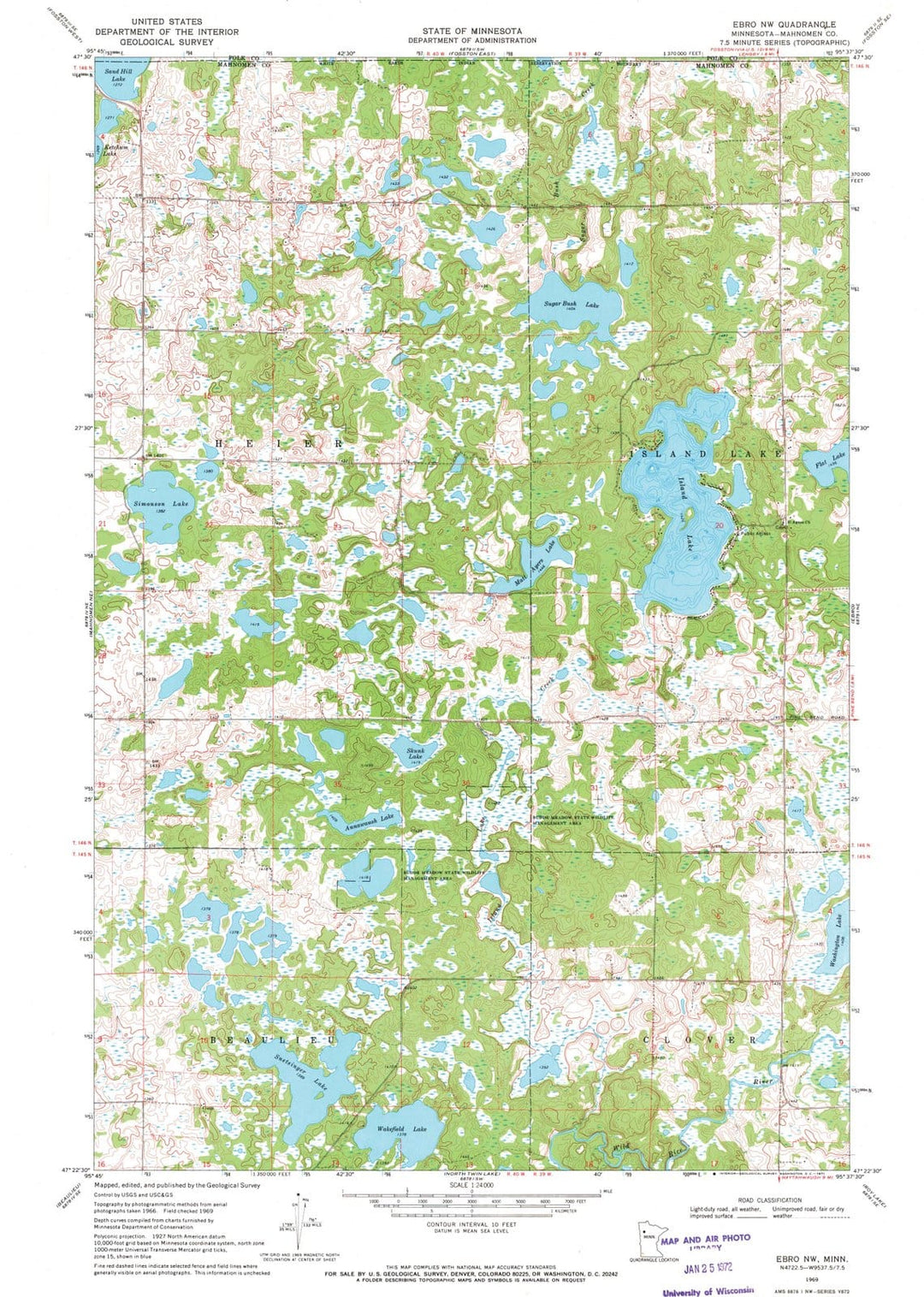 1969 Ebro, MN - Minnesota - USGS Topographic Map