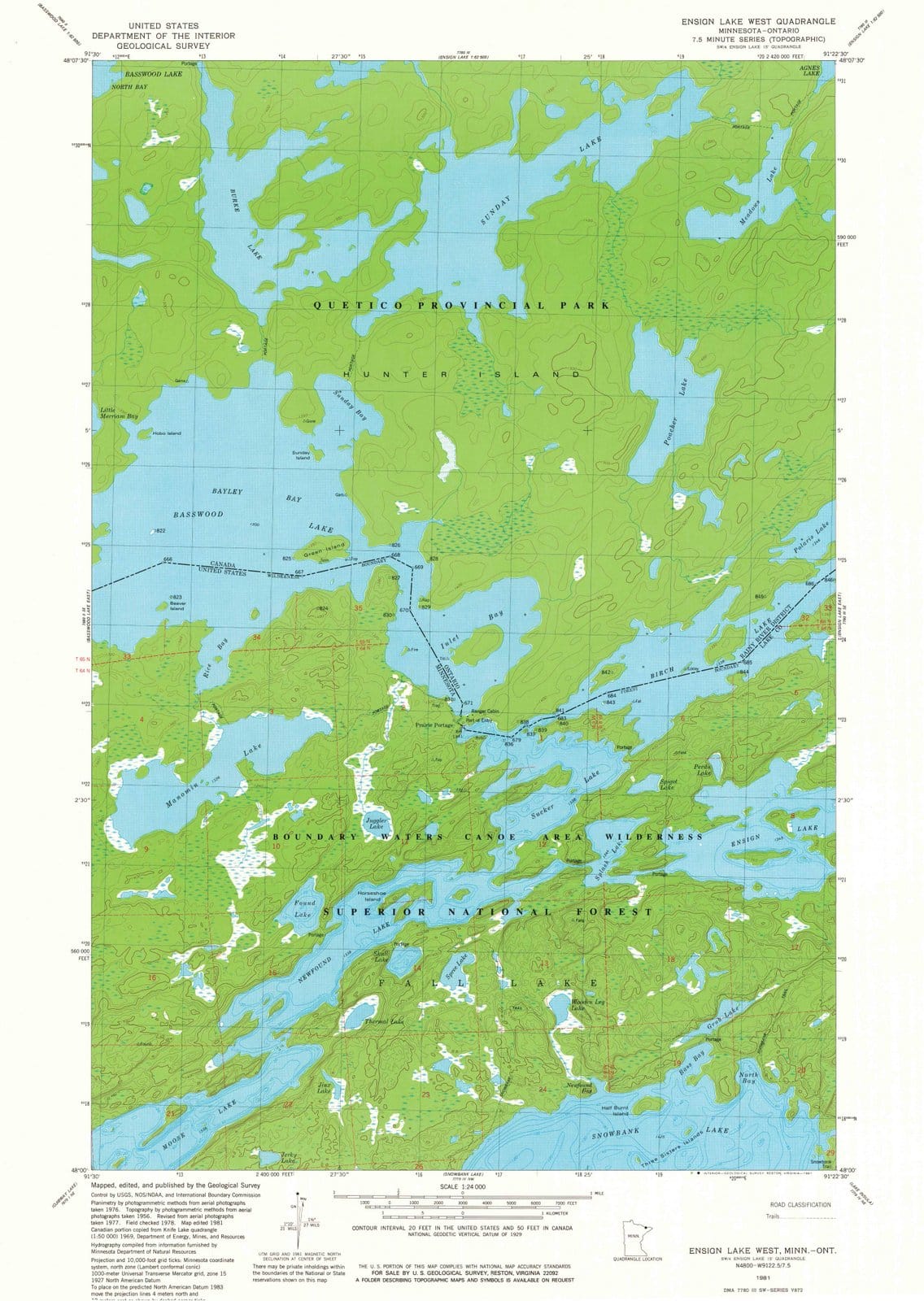 1981 Ensign Lake West, MN - Minnesota - USGS Topographic Map