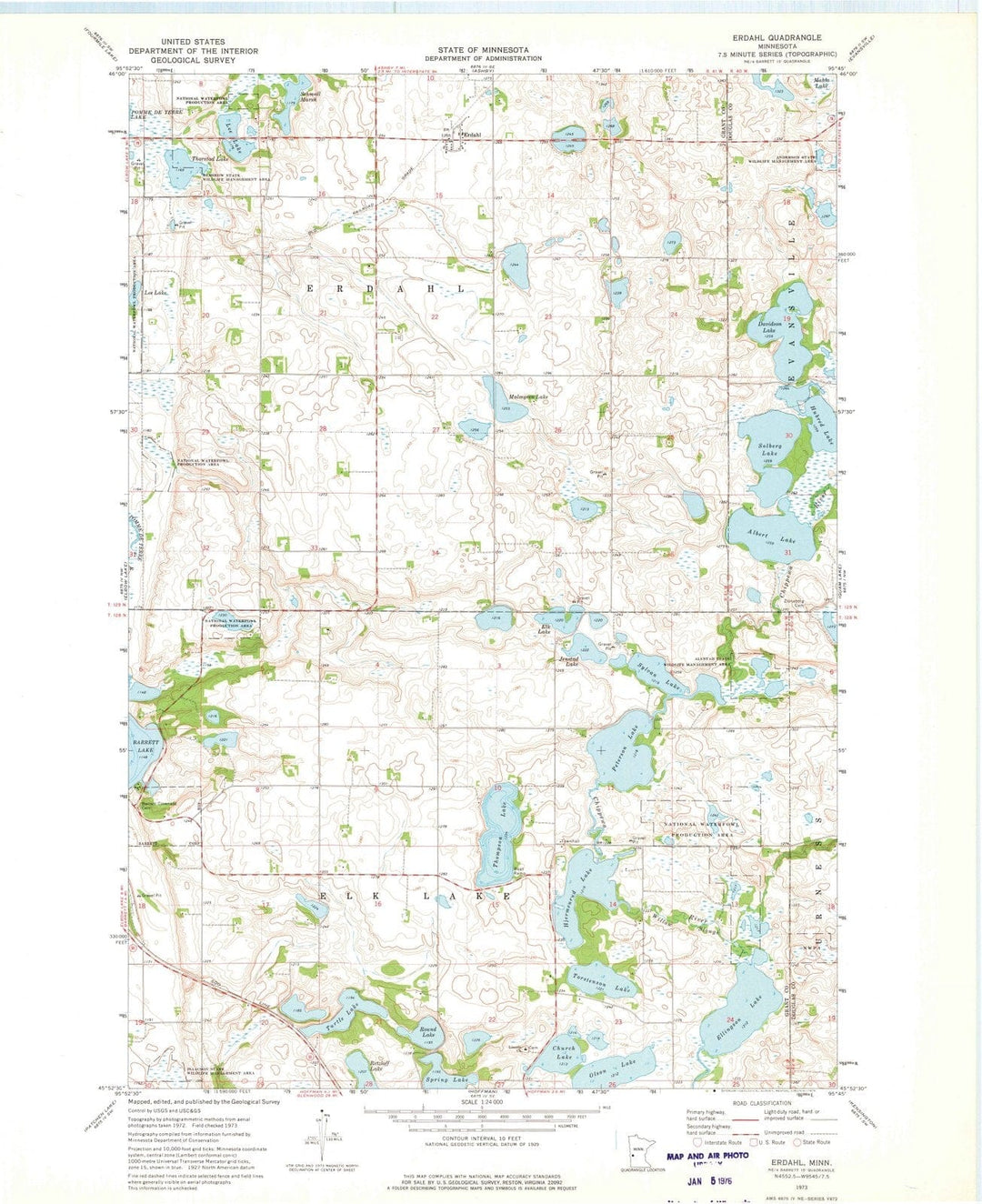 1973 Erdahl, MN - Minnesota - USGS Topographic Map