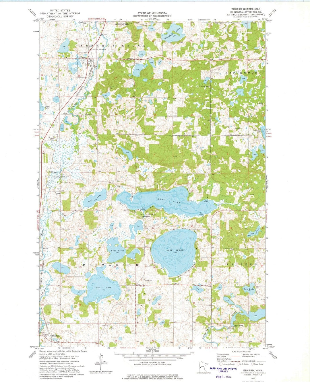 1973 Erhard, MN - Minnesota - USGS Topographic Map