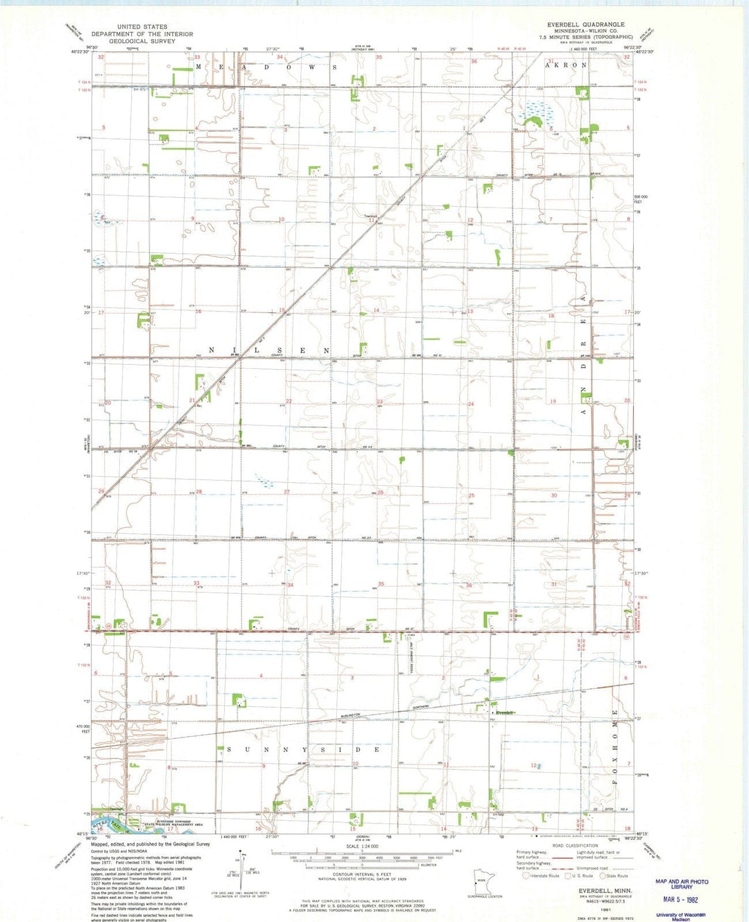 1981 Everdell, MN - Minnesota - USGS Topographic Map