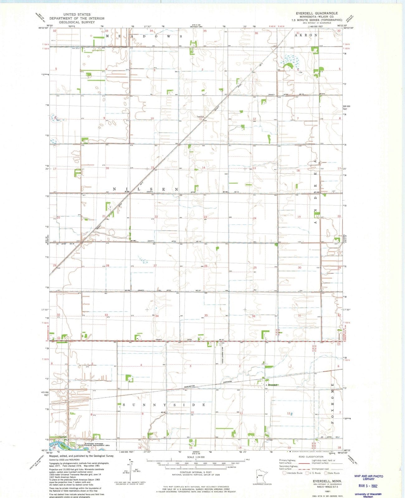 1981 Everdell, MN - Minnesota - USGS Topographic Map