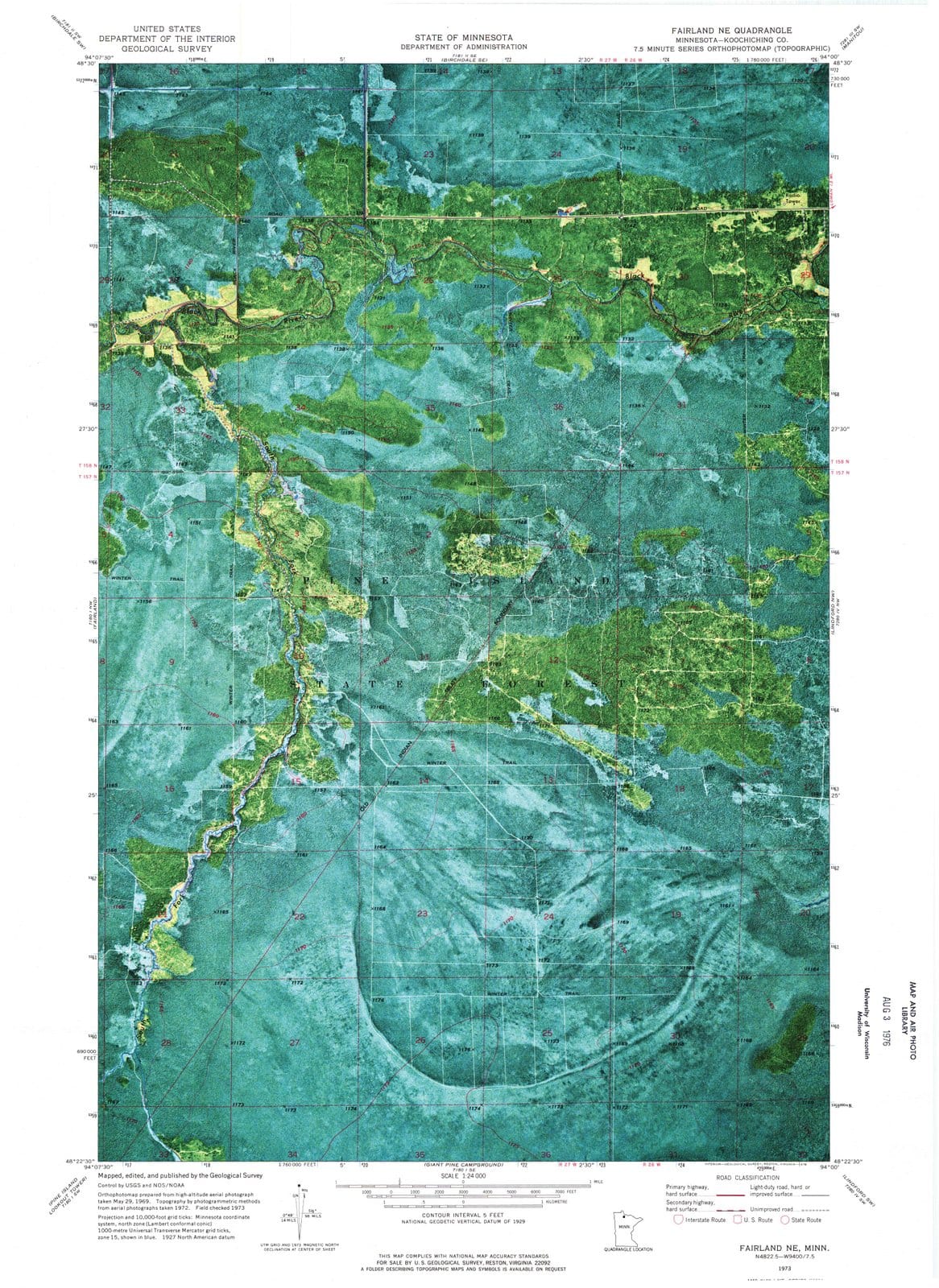 1973 Fairland, MN - Minnesota - USGS Topographic Map