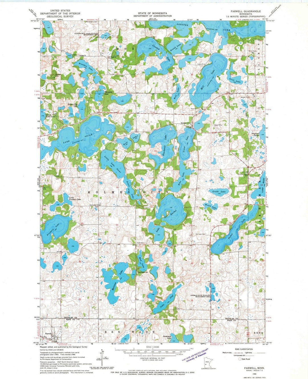 1966 Farwell, MN - Minnesota - USGS Topographic Map