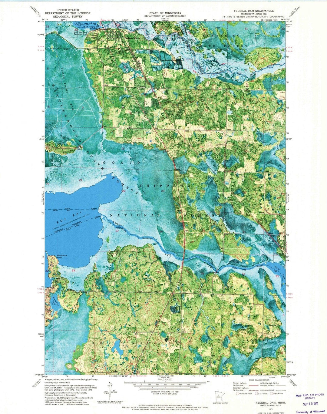 1971 Federalam, MN - Minnesota - USGS Topographic Map