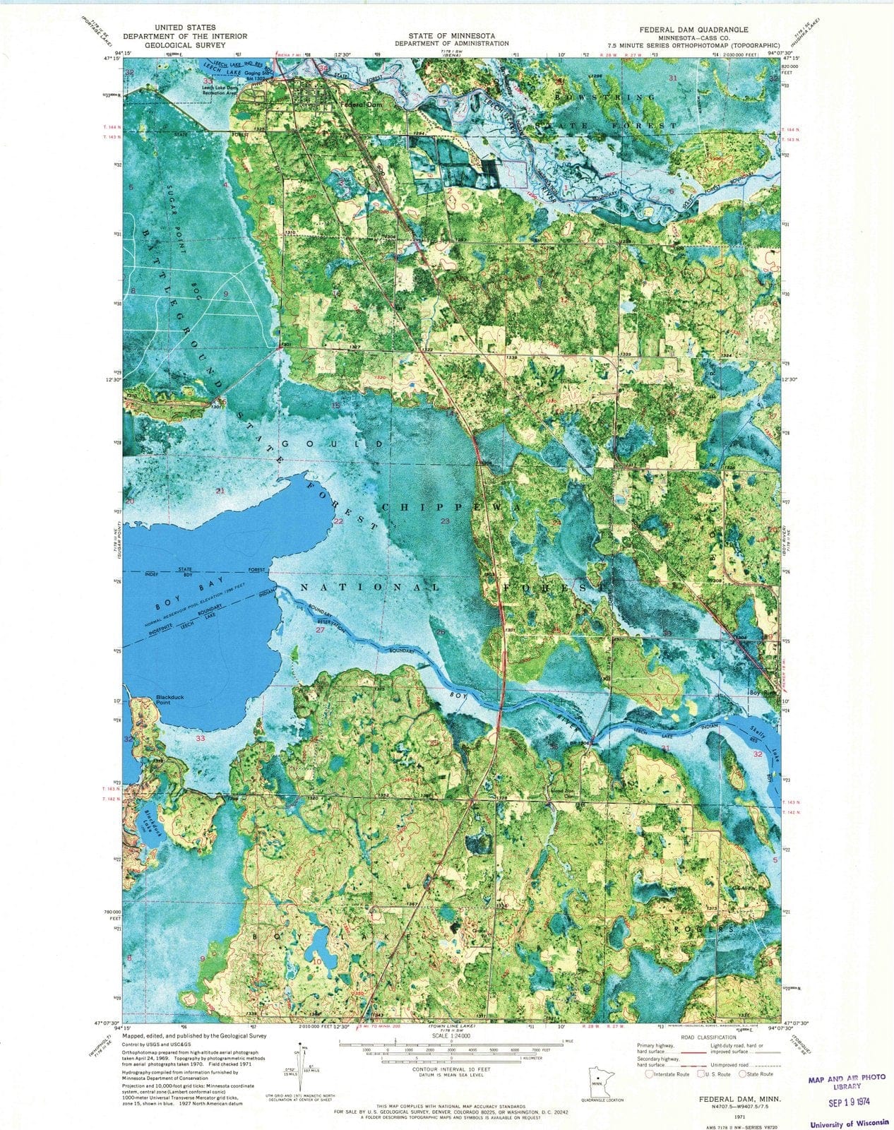 1971 Federalam, MN - Minnesota - USGS Topographic Map