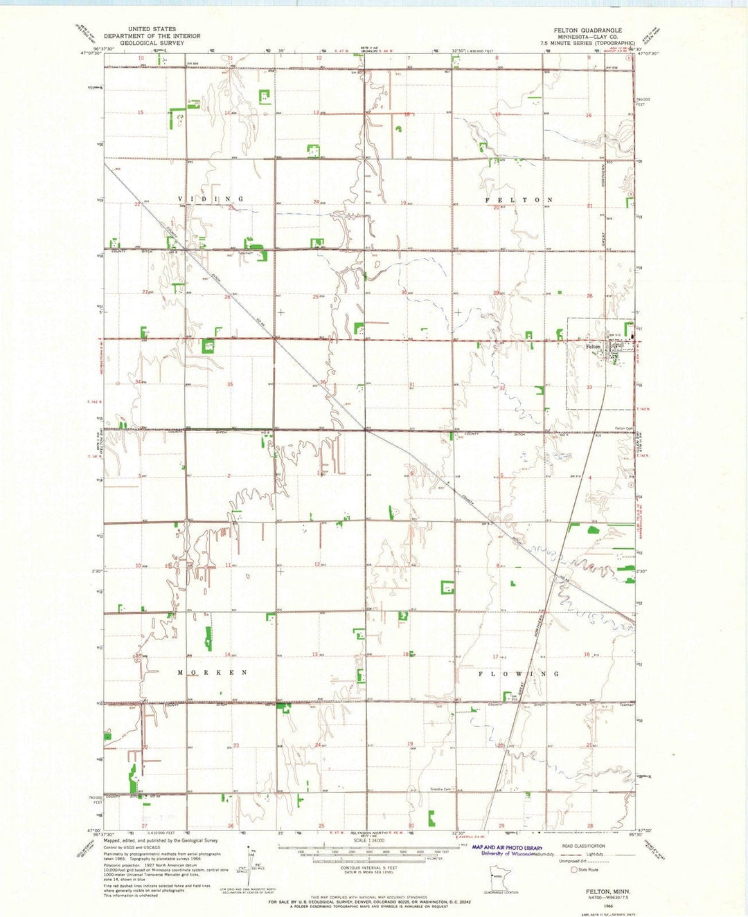 1966 Felton, MN - Minnesota - USGS Topographic Map v3